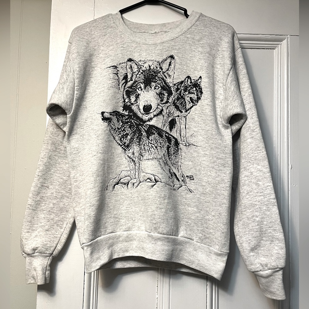 Vintage 90s Wolf Crewneck Sweatshirt